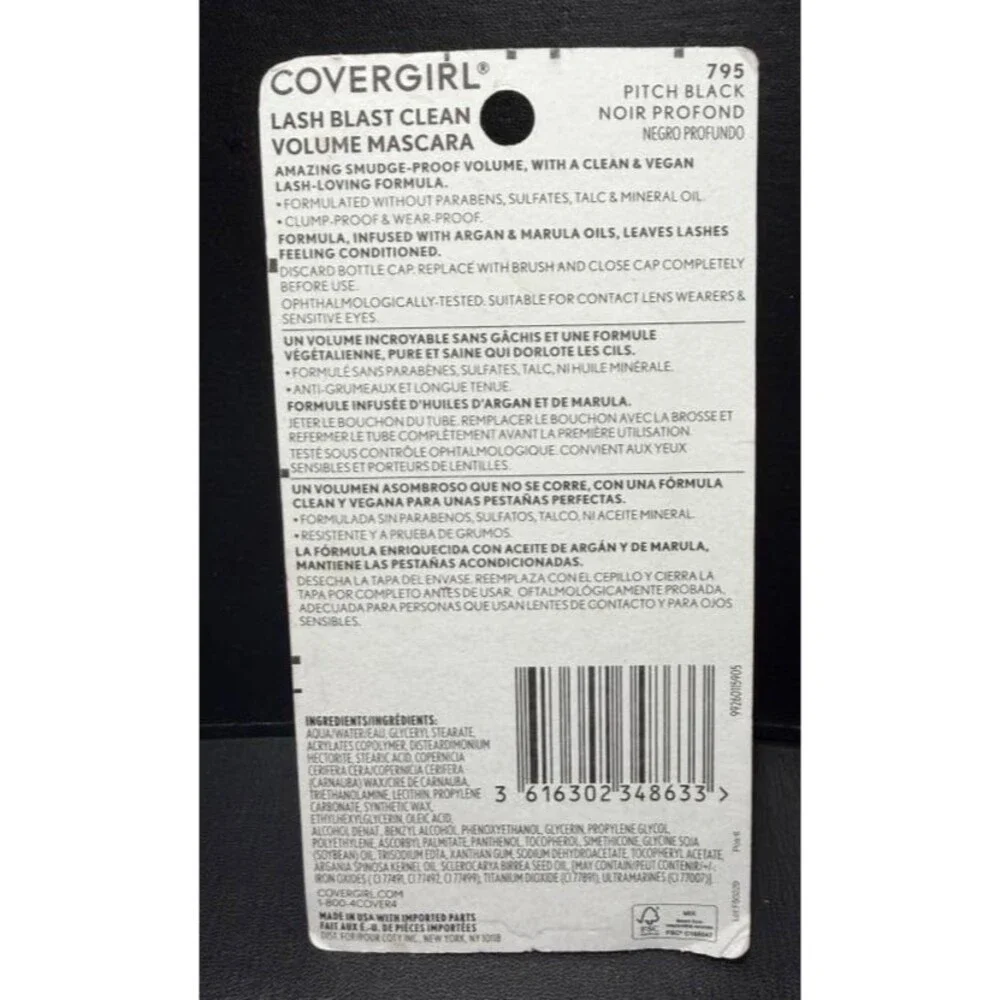 COVERGIRL Lash Blast Clean Volume Mascara 795 Pitch Black 0.44 fl oz
